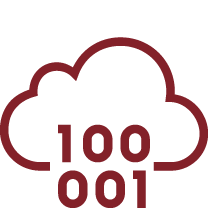 Cloud with binary numbers icon