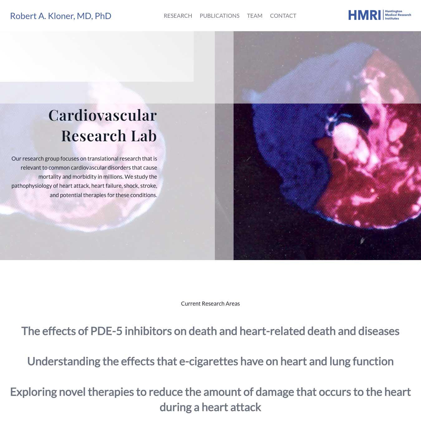 Huntington Cardiovascular Research Lab website