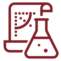 Research laboratory beaker icon