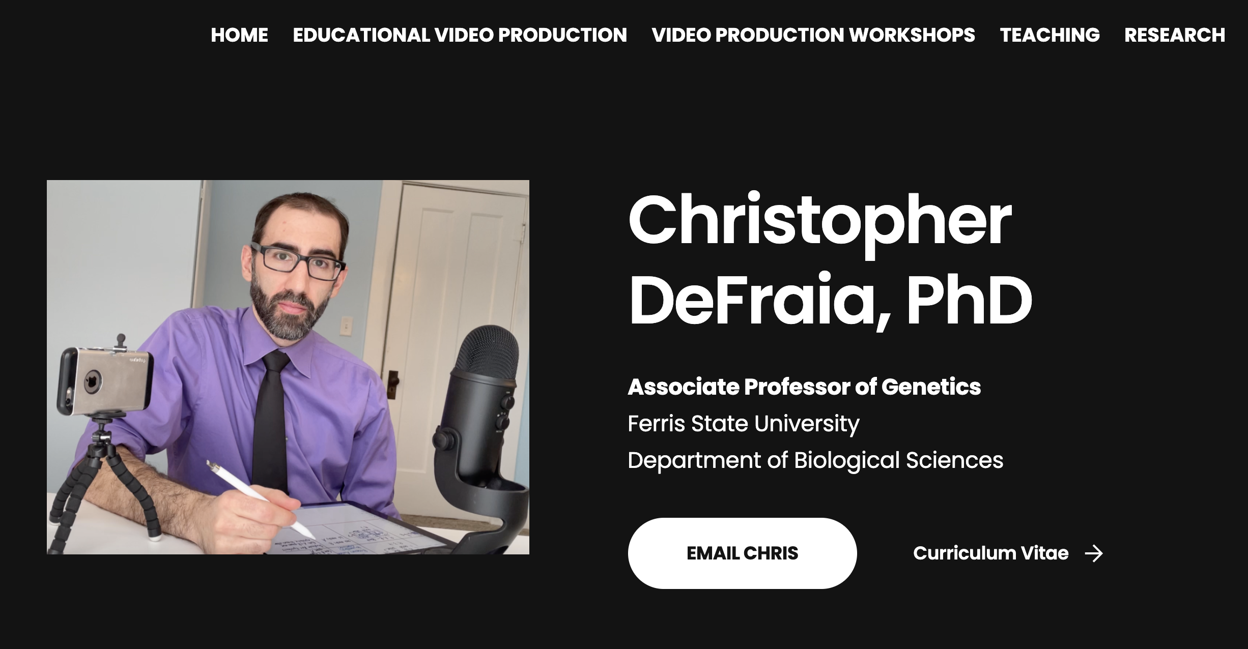 Chris DeFraia's Personal Academic Website