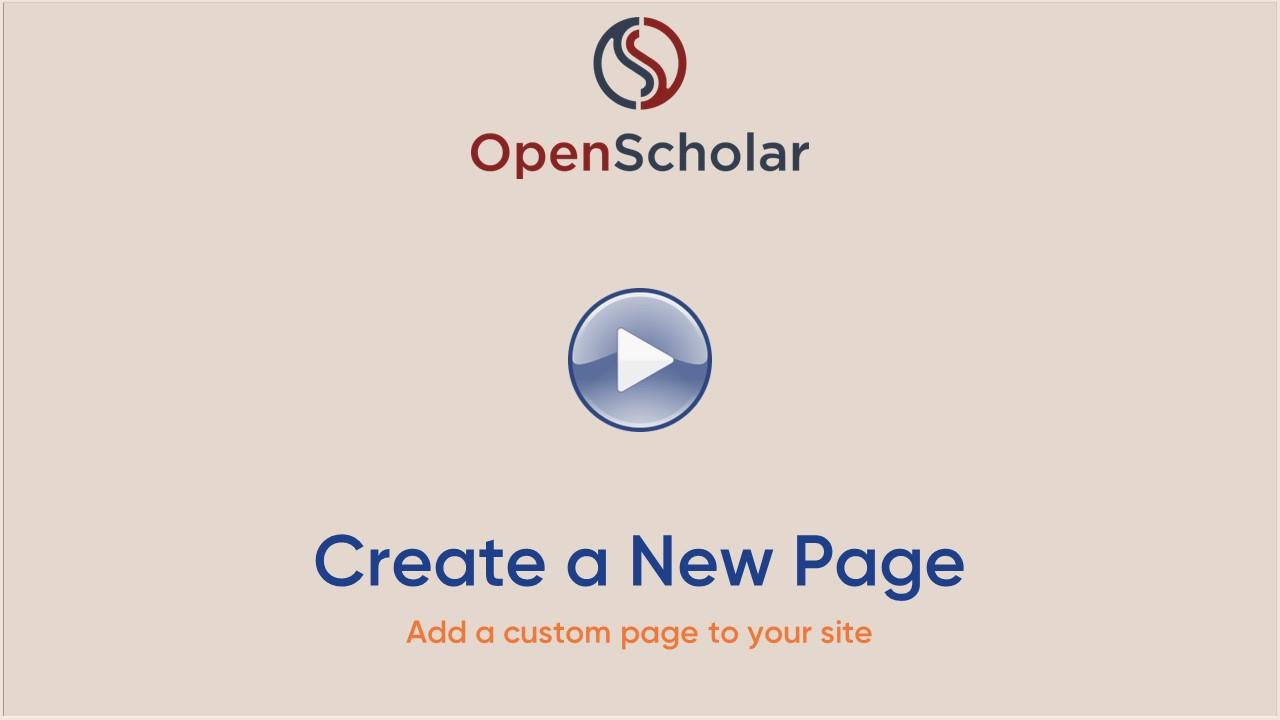 Create a New Page Video Image
