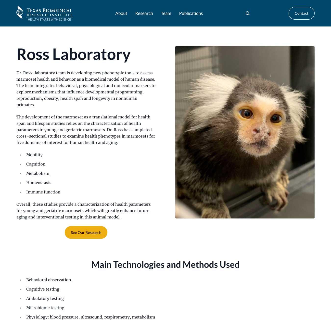 Ross Laboratory at Texas Biomedical Research Institutes website