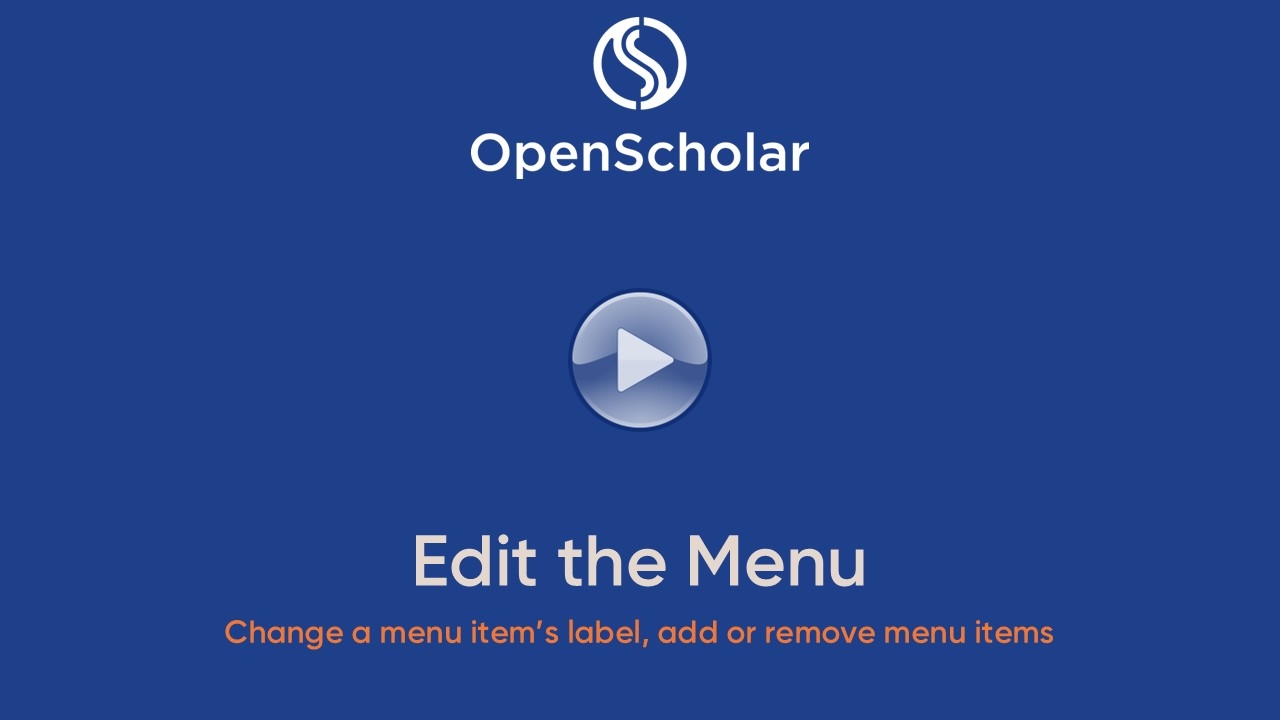 Edit the Menu