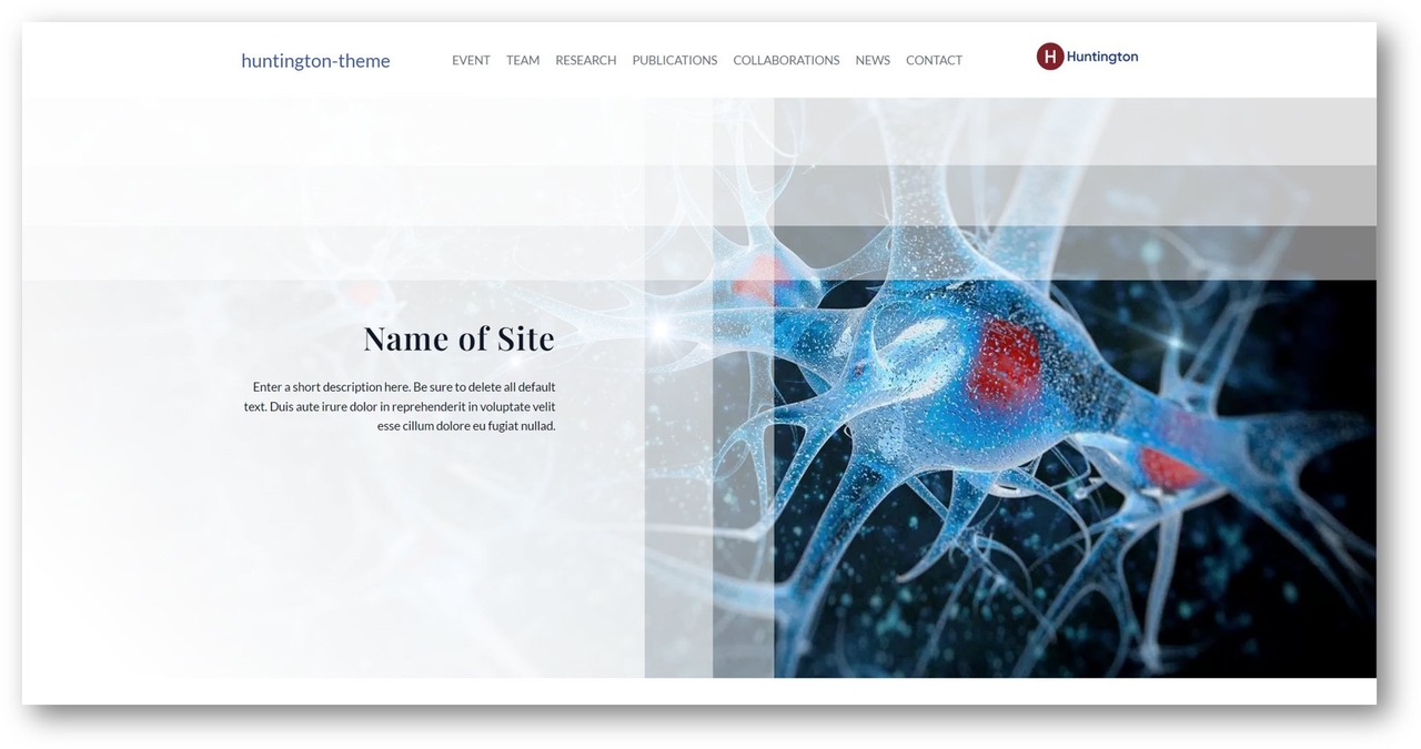 Huntington template preview