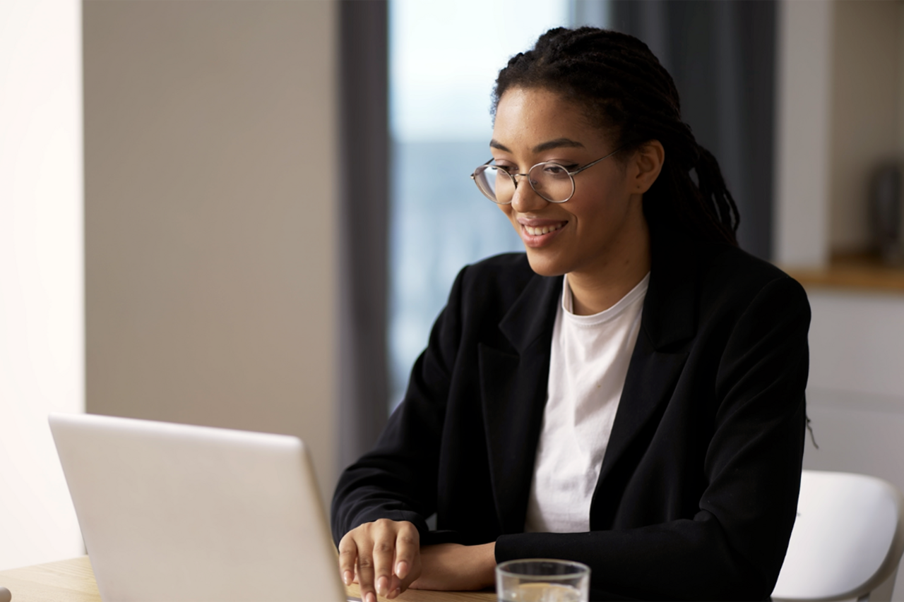Researcher browsing website on computer