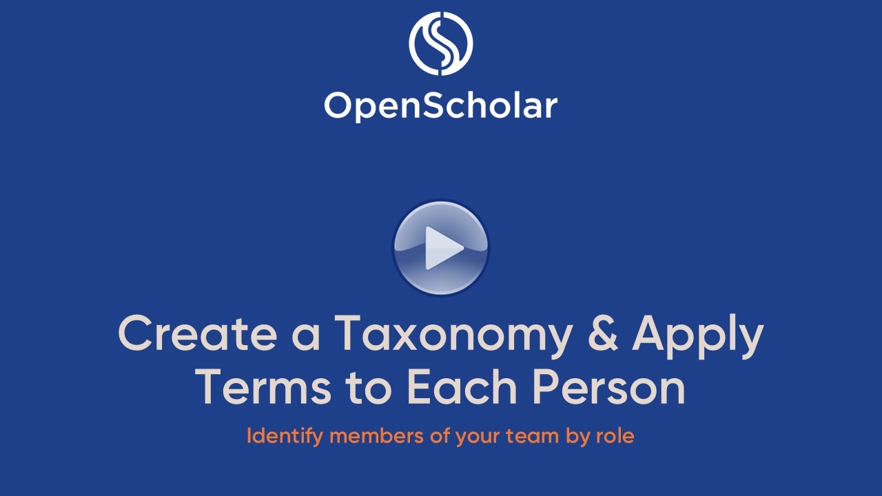 Create a taxonomy and apply terms