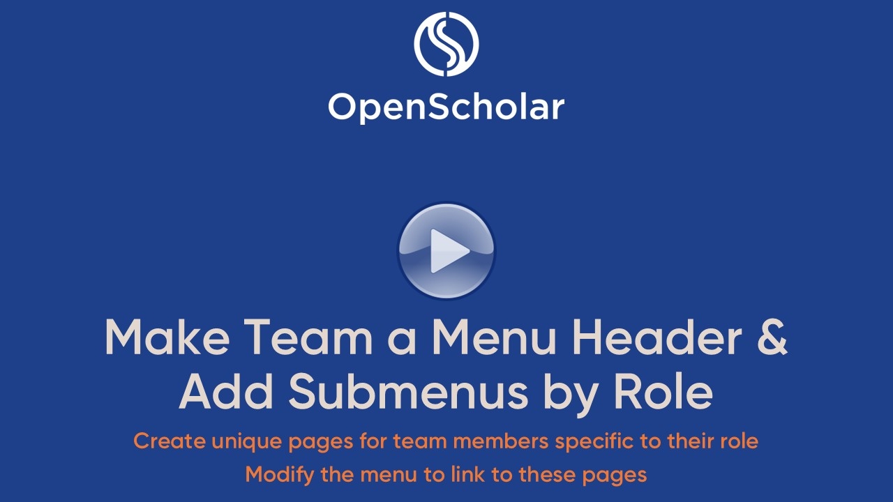 Make a Team a menu header