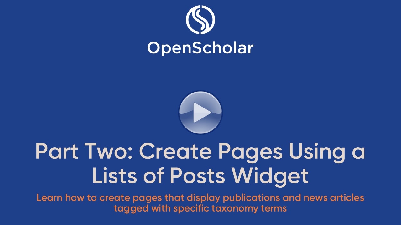 Part Two lists of posts widget