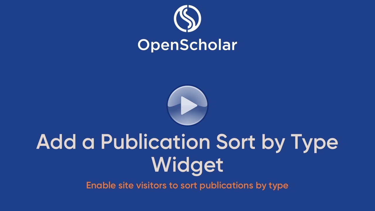 Add a publication sort by type widget