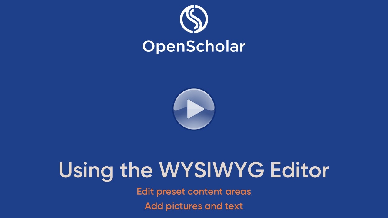 Using the WYSIWYG Editor