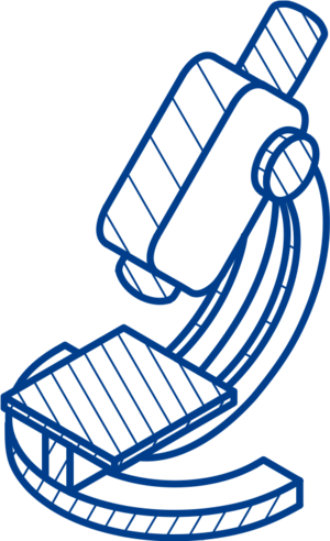 Isometric graphic of a microscope