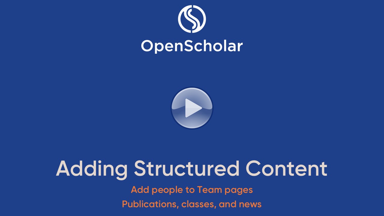 Adding Structured Content