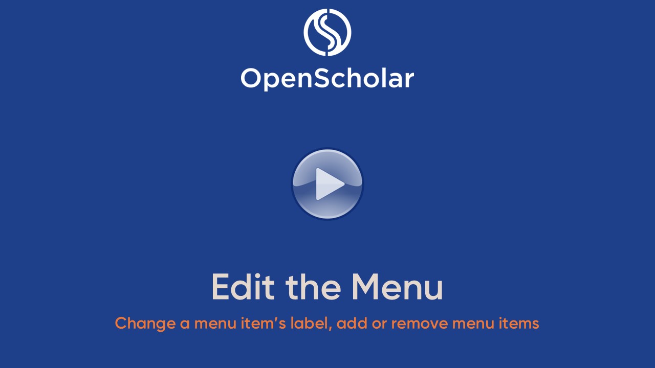 Edit the Menu