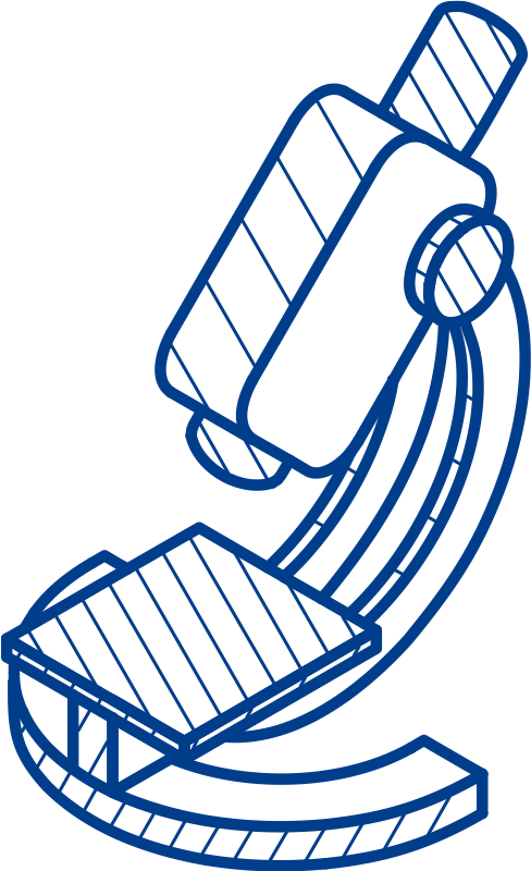 Isometric graphic of a microscope