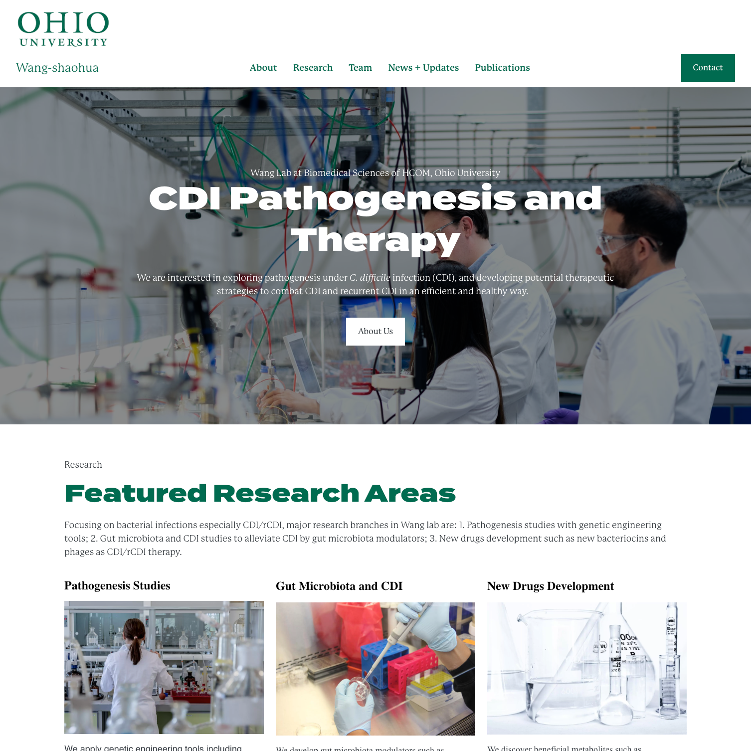 Ohio University Wang Shaohua Lab