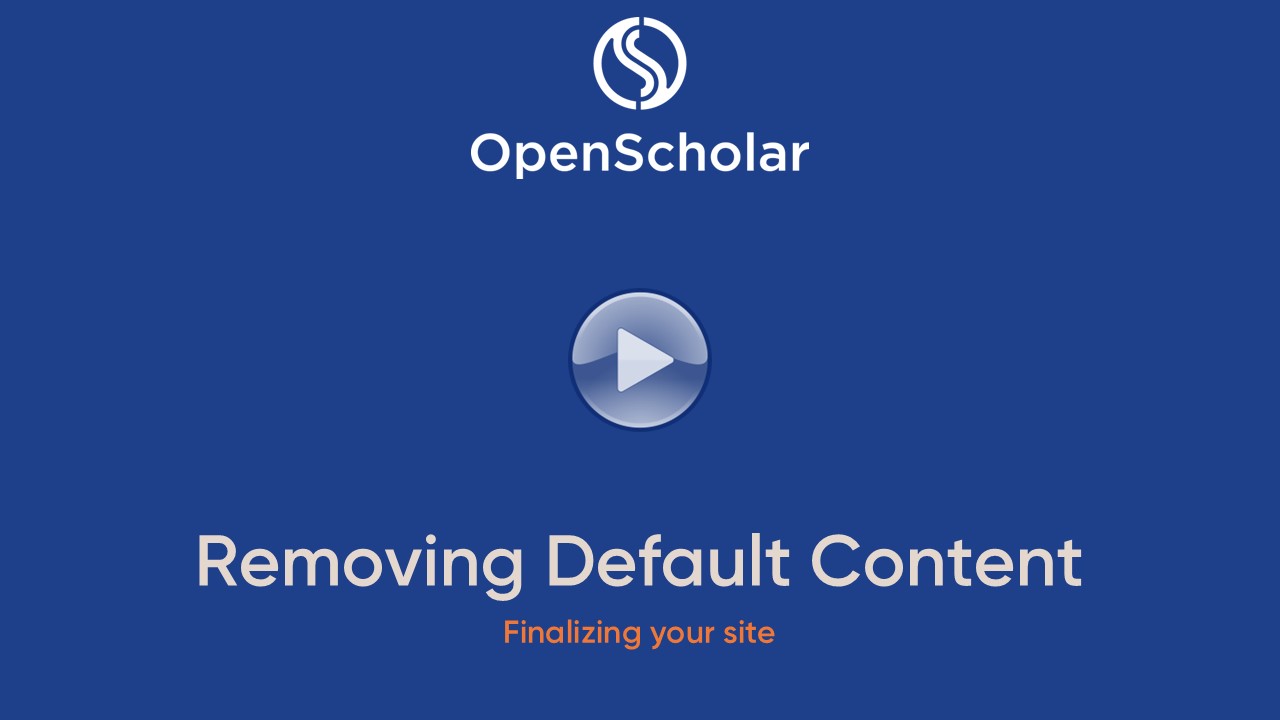 Removing Default Content