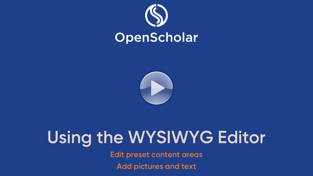 Using the WYSIWYG Editor